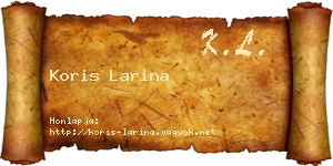Koris Larina névjegykártya